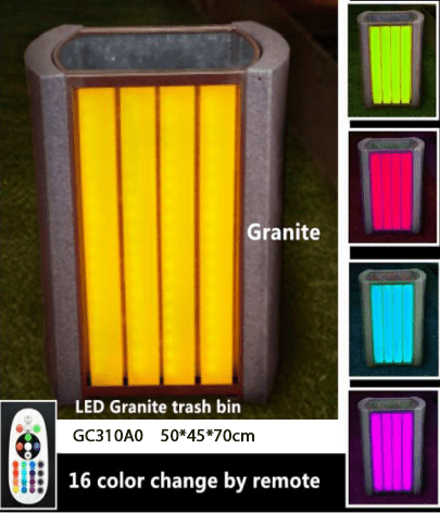 Tempat sampah granit dengan LED GC310A0